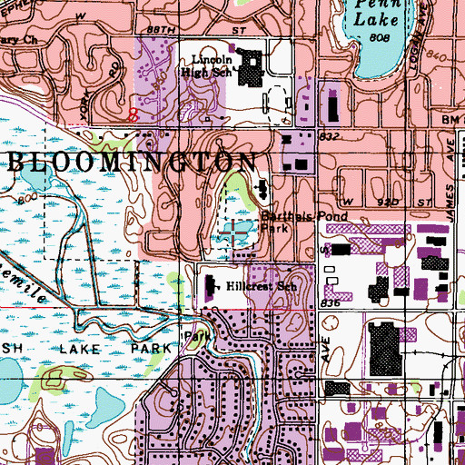 Topographic Map of Barthels Pond, MN