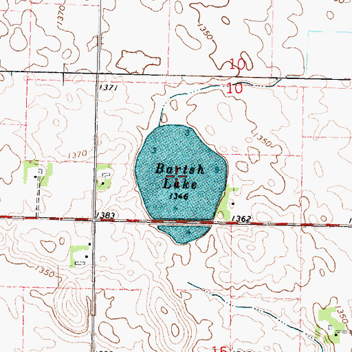 Topographic Map of Barish Lake, MN
