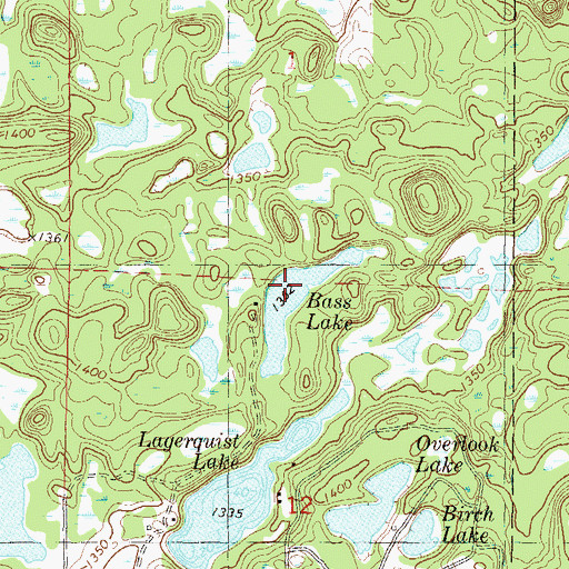 Topographic Map of Bass Lake, MN