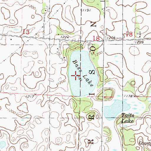 Topographic Map of Bass Lake, MN
