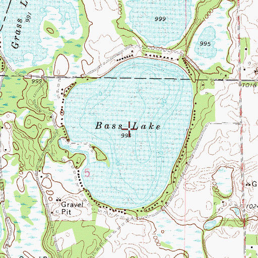 Topographic Map of Bass Lake, MN