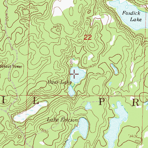 Topographic Map of Bass Lake, MN