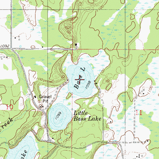 Topographic Map of Bass Lake, MN