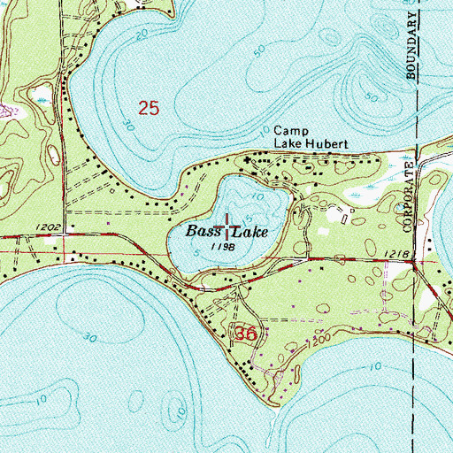 Topographic Map of Bass Lake, MN