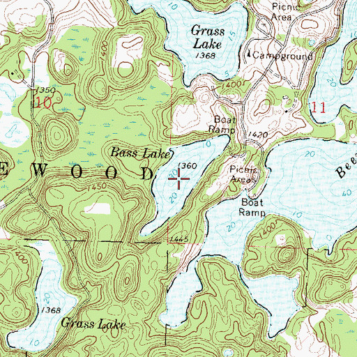 Topographic Map of Bass Lake, MN