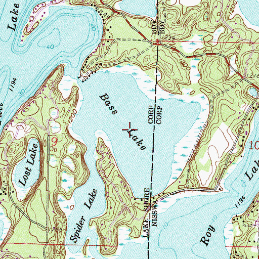Topographic Map of Bass Lake, MN