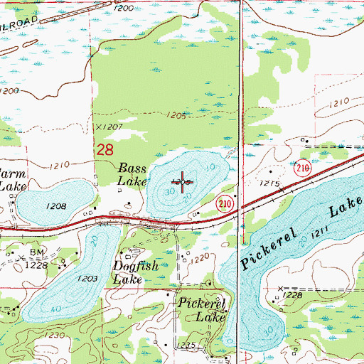 Topographic Map of Bass Lake, MN