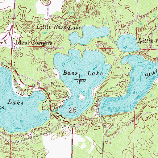Topographic Map of Bass Lake, MN