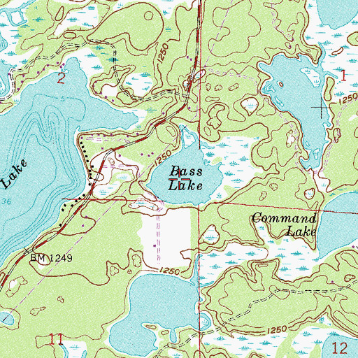 Topographic Map of Bass Lake, MN