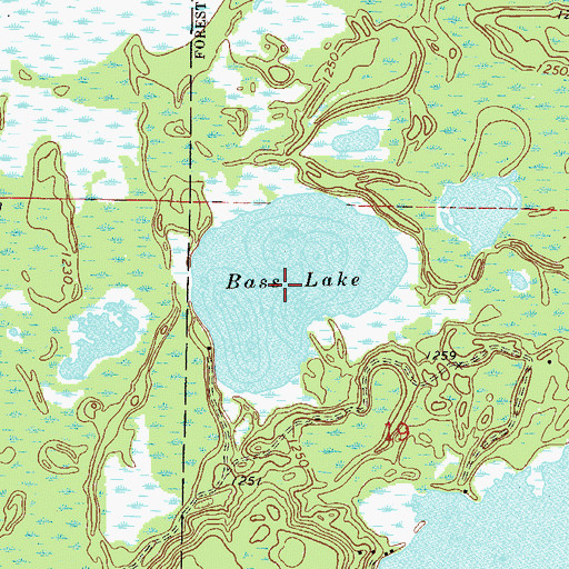 Topographic Map of Bass Lake, MN