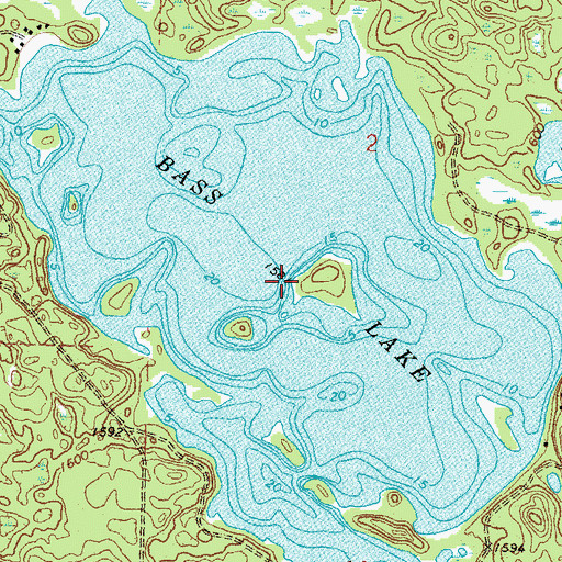 Topographic Map of Bass Lake, MN