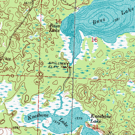 Topographic Map of Bass Lake, MN