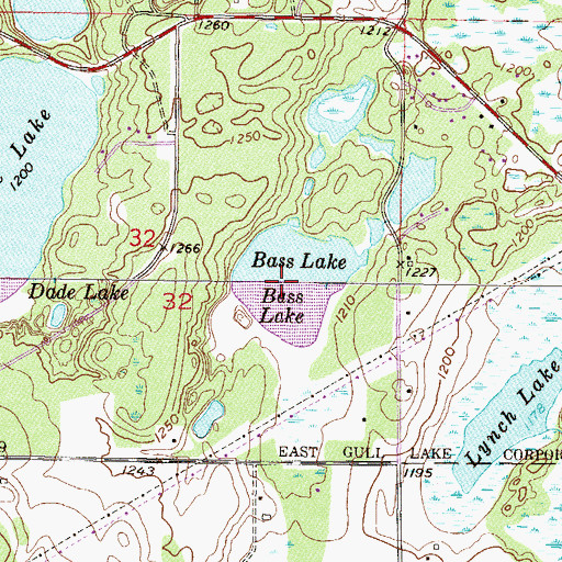 Topographic Map of Bass Lake, MN