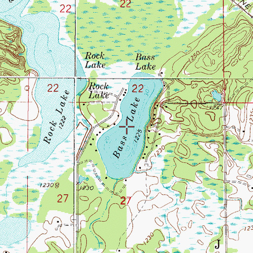 Topographic Map of Bass Lake, MN