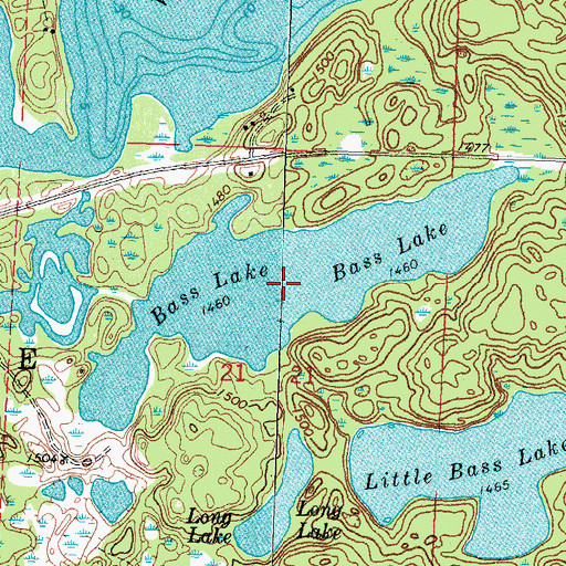 Topographic Map of Bass Lake, MN