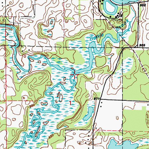 Topographic Map of Battle Brook, MN