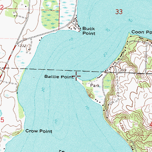 Topographic Map of Battle Point, MN