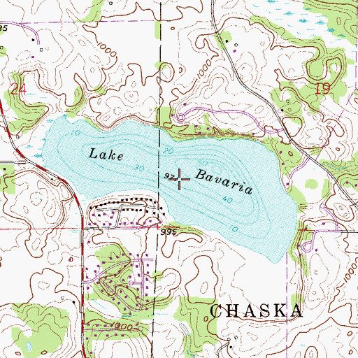 Topographic Map of Lake Bavaria, MN