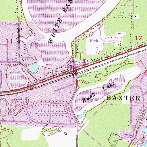 Topographic Map of Baxter, MN