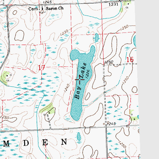 Topographic Map of Bay Lake, MN