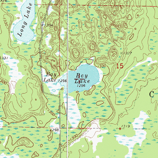 Topographic Map of Bay Lake, MN