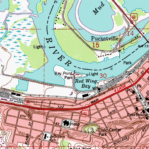Topographic Map of Bay Point Park, MN