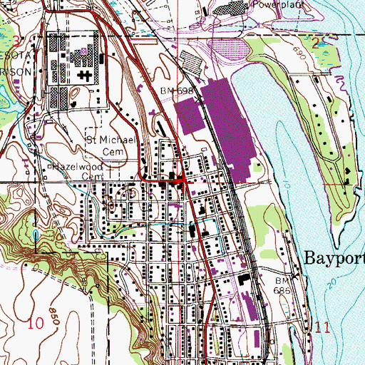 Topographic Map of Bayport, MN