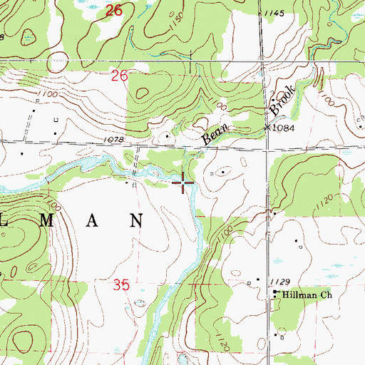 Topographic Map of Bean Brook, MN