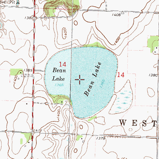 Topographic Map of Bean Lake, MN