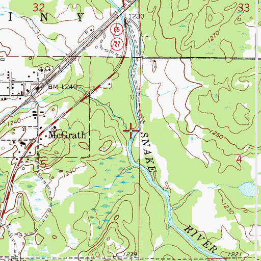 Topographic Map of Bear Creek, MN