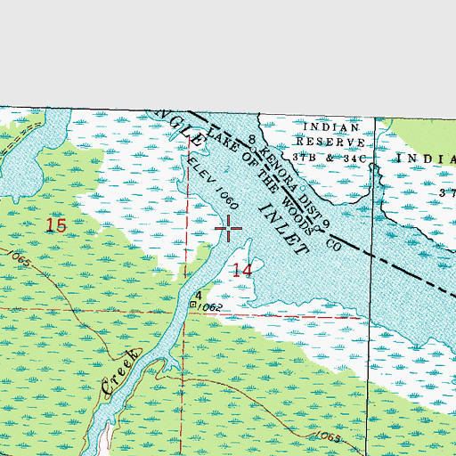 Topographic Map of Bear Creek, MN