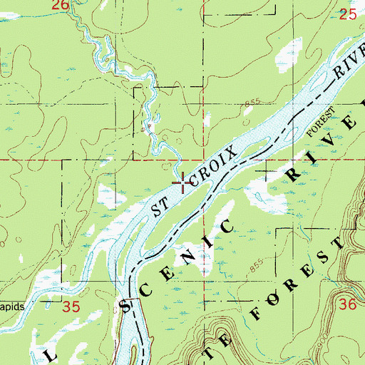 Topographic Map of Bear Creek, MN