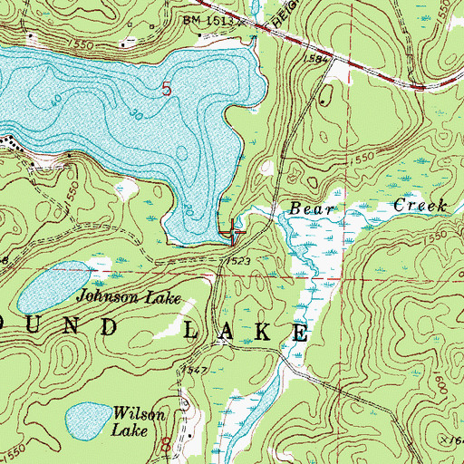 Topographic Map of Bear Creek, MN