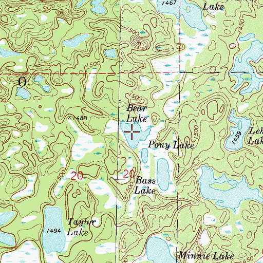 Topographic Map of Bear Lake, MN