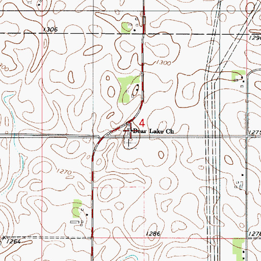 Topographic Map of Bear Lake Church, MN