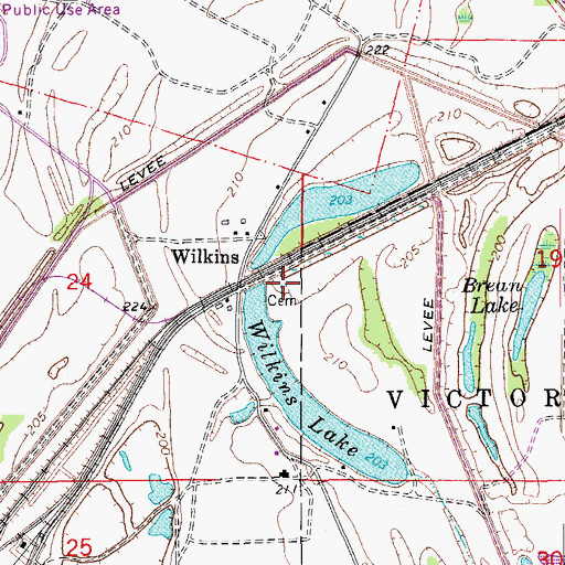 Topographic Map of Prayer Lake Church (historical), AR
