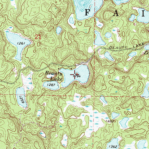 Topographic Map of Beauty Lake, MN