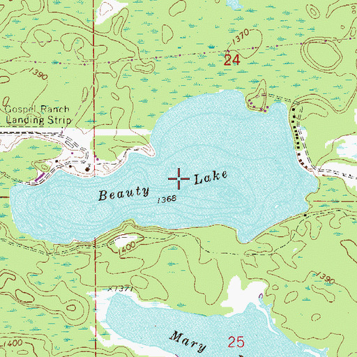 Topographic Map of Beauty Lake, MN
