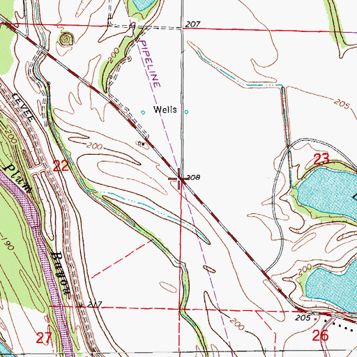 Topographic Map of Reed Lake Spur (historical), AR