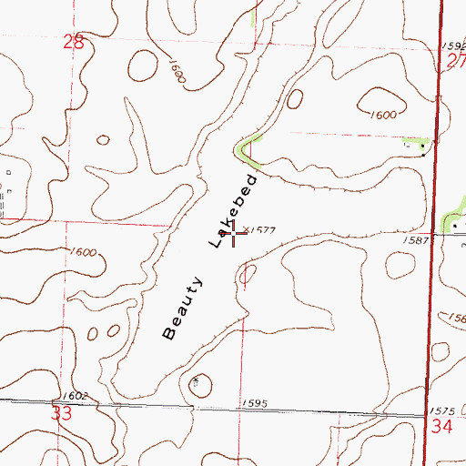 Topographic Map of Beauty Lakebed, MN
