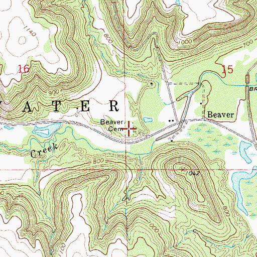 Topographic Map of Beaver Cemetery, MN