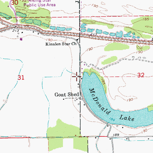 Topographic Map of Rising Star Church (historical), AR