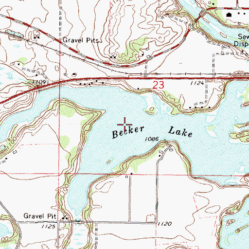 Topographic Map of Becker Lake, MN