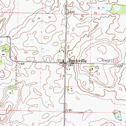Topographic Map of Beckville, MN