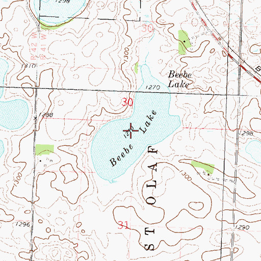Topographic Map of Beebe Lake, MN