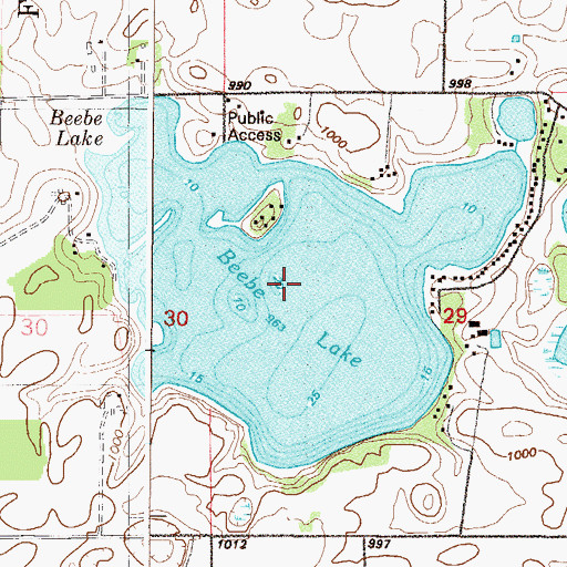 Topographic Map of Beebe Lake, MN
