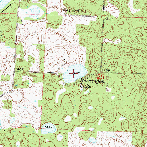Topographic Map of Beiningen Lake, MN