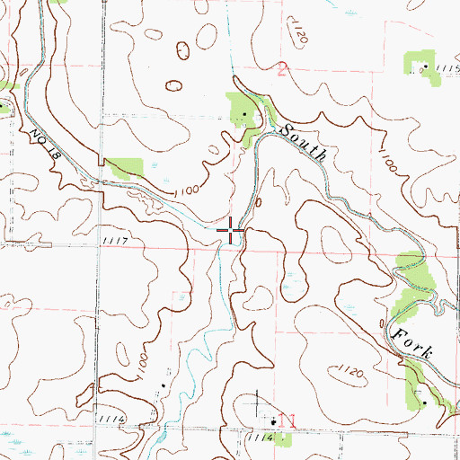 Topographic Map of Belle Creek, MN