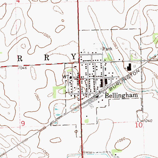 Topographic Map of Bellingham, MN
