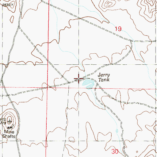 Topographic Map of Jerry Tank, AZ